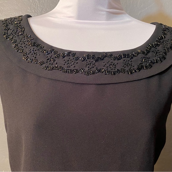 Vintage APPRAISAL Black Beaded Top - Picture 3 of 16